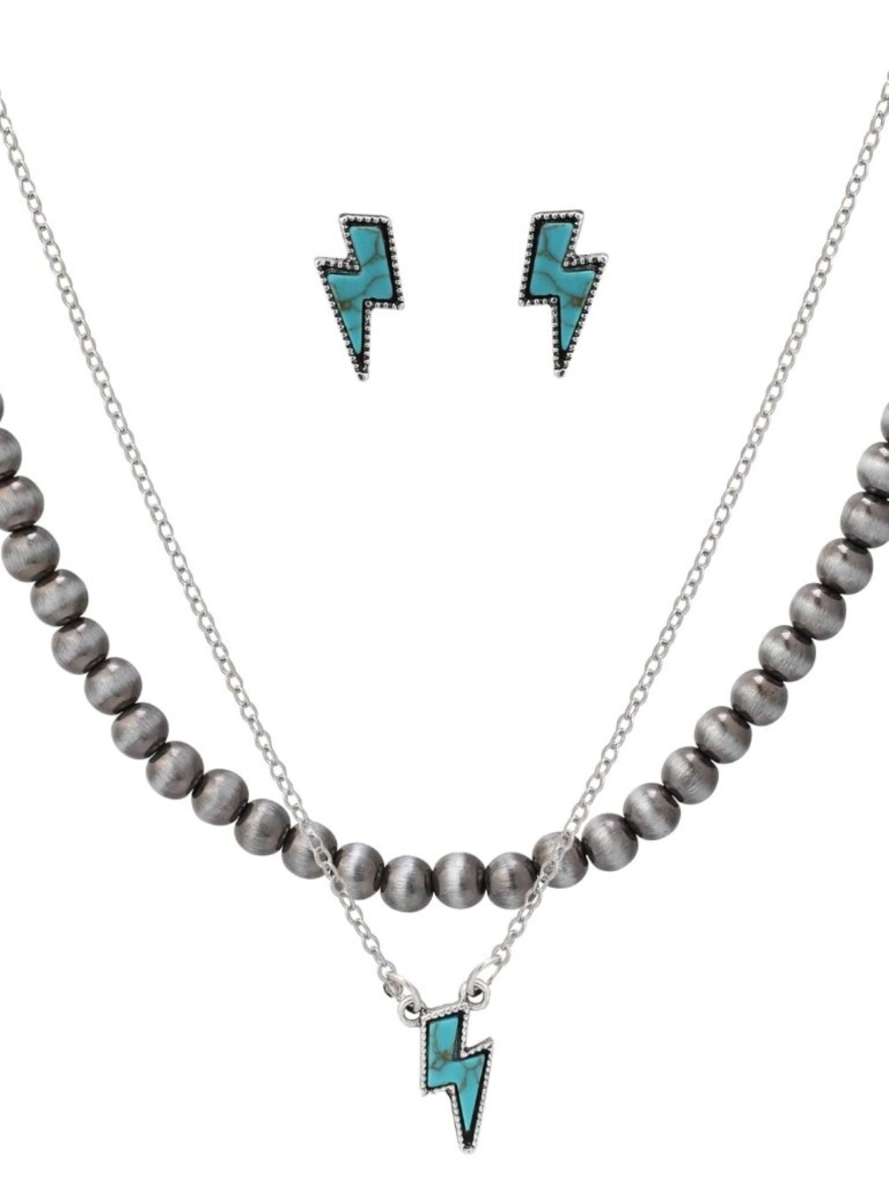 3 Pieces Navajo Pearl Necklace For women Turquoise Layered Necklace Western Boho
